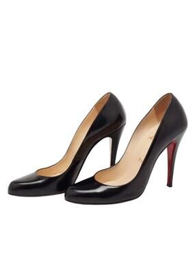 Christian Louboutin Simple Pump Black Patent Leather Heels Size 40.5